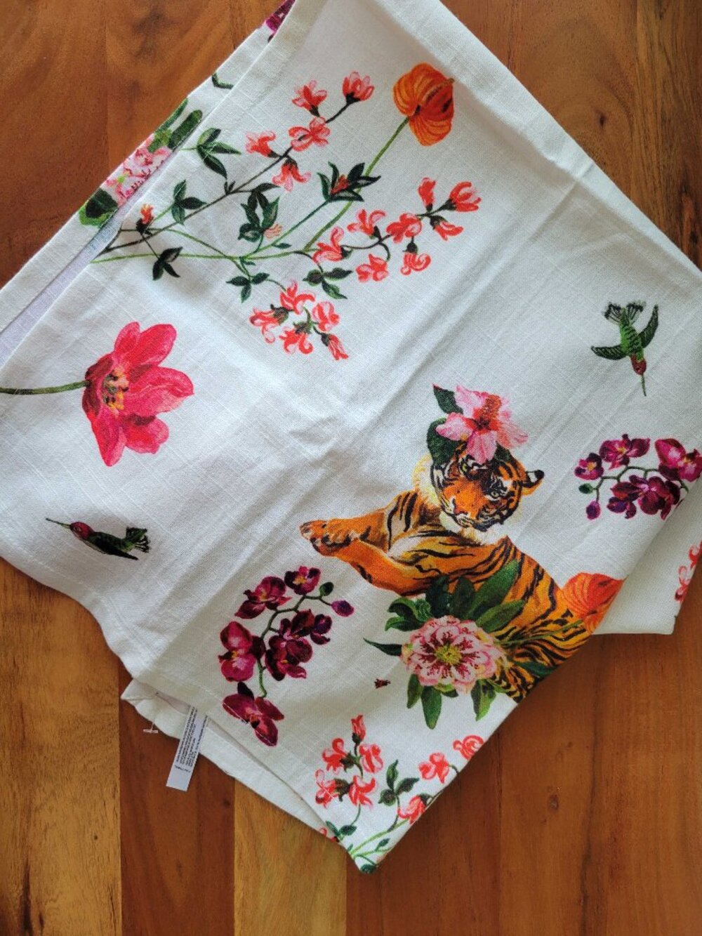 Anthropologie x Artist Natalie Lete Wonderland Heritage Dish Towel Mint Tea